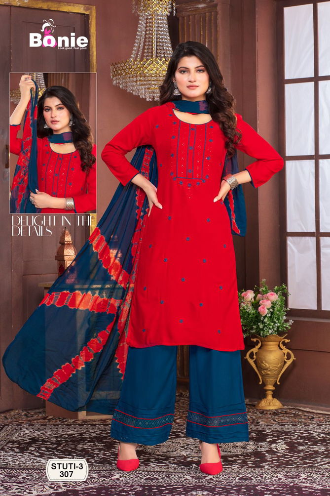 Bonie Stuti Vol 3 Casual Kurti With Bottom Dupatta Collection
